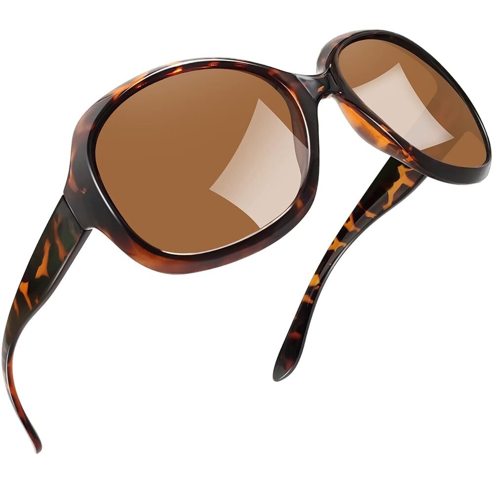 Oversized Big Womens Sunglasses Polarized, UV Protective Large Tortoise